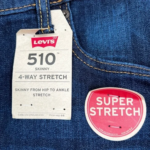 NWT Levi’s 510 Skinny Fit 4-Way Super Stretch Jeans Men’s Sz 30x30 - Picture 8 of 12